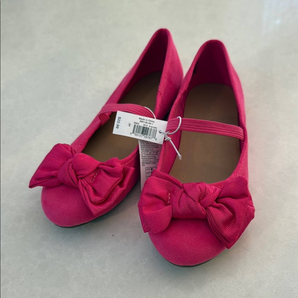 Old Navy Pink Dress Shoes with Bow Detail